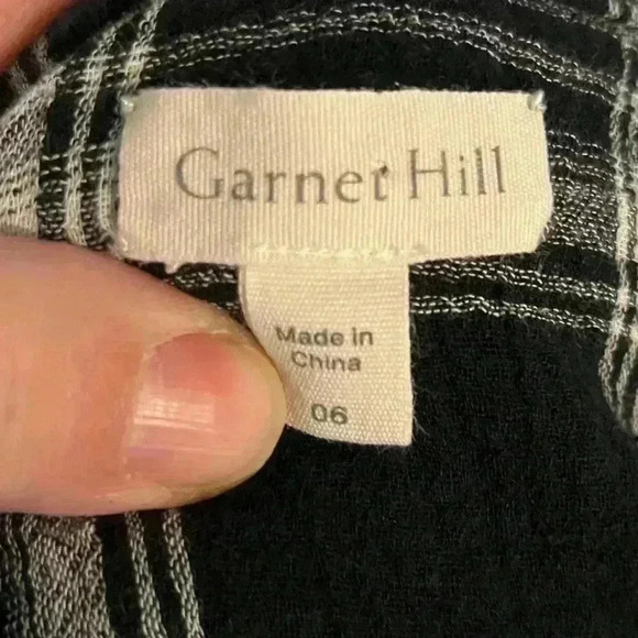 GARNET Hill 6 Black Plaid Organic Cotton Long Sleeve Pop Over Tunic Shirt Dress - Picture 5 of 8